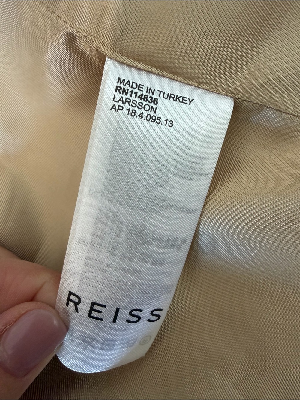 Reiss Larsson Double Breasted Twill Blazer in Light Camel US 10 - Picture 10 of 12